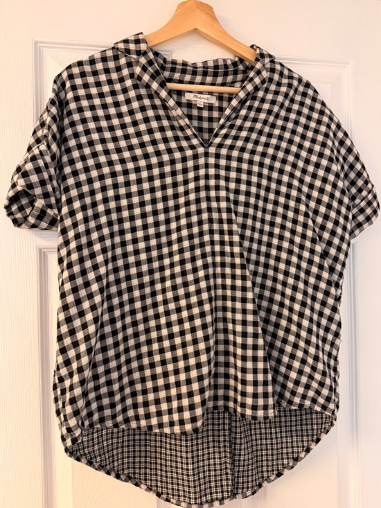 Madewell Tops - Madewell Black and White Gingham Button-Down Top